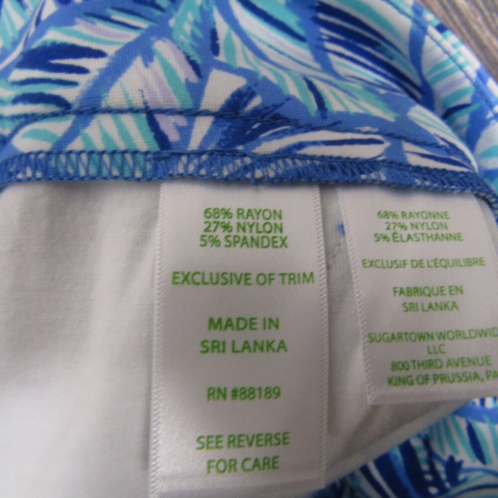 Lilly Pulitzer Blue and Purple Leaf Print Shorts - Picture 4 of 7